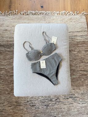 NWT Posse Piper Seersucker Gingham Bikini Top and Bottom